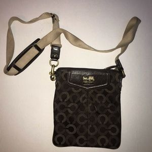 Brown & tan Coach crossbody purse